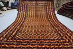 7x10 Handmade Afghan Rug - Golden Turkmen Khuaja Roshnai Tekke Design Bokhara Patterns Soft Pile Wool Oriental Bedroom - thumbnail 1