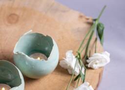 Mint Green Ceramic Votive Candle Holder