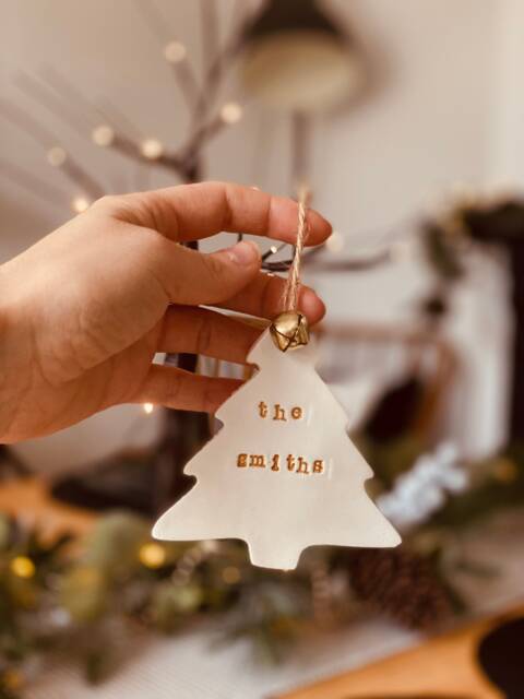 Handmade Personalised Clay Tree Decoration, Christmas Decs, Xmas, Noel, Decoration Gift - image 1