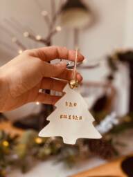 Handmade Personalised Clay Tree Decoration, Christmas Decs, Xmas, Noel, Decoration Gift - thumbnail 1