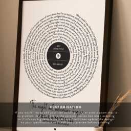 Song Lyric Print, Wedding Gift, Anniversary Fathers Day For Daddy, Custom Personalised Song, Framed #144 - thumbnail 2