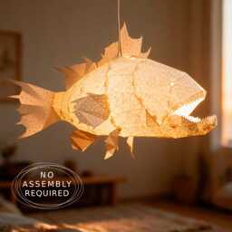 Lapu Fish Pendant Light - Handmade Paper Ceiling Lamp Nursery & Kids Room Lighting Ocean Decor