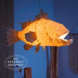 Lapu Fish Pendant Light - Handmade Paper Ceiling Lamp Nursery & Kids Room Lighting Ocean Decor - thumbnail 2