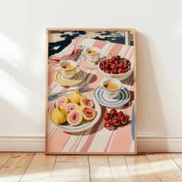 Fig & Cherry Poster, Italian Breakfast Print, Kitchen Wall Art - thumbnail 4