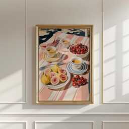 Fig & Cherry Poster, Italian Breakfast Print, Kitchen Wall Art - thumbnail 3