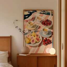 Fig & Cherry Poster, Italian Breakfast Print, Kitchen Wall Art - thumbnail 2