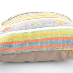 Handmade Big Kilim Pillow Cover 24x24 Inch - 60x60 cm Huge Kilim Sofa Decor Ethnic Pillow Accent Cushion Cover - thumbnail 4