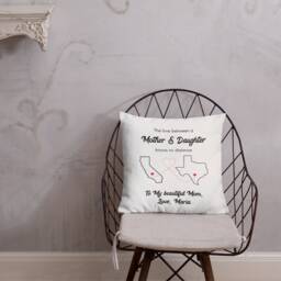 Pillowcase -Mother Daughter Love Knows No Distance, Pillow For Mom, Mom Pillow, Mothers Day Gift, Mother Pillow, Gift Mom Pillow