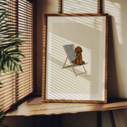 Golden Doodle Print - Dogs On Chairs Collection 5 X 7 Inches/A5 A4 A3 - thumbnail 3