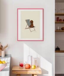 Golden Doodle Print - Dogs On Chairs Collection 5 X 7 Inches/A5 A4 A3 - thumbnail 1