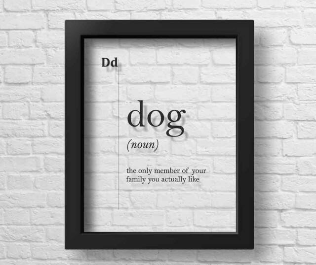 Transparent Dog Funny Definition Print Owner Gift Lover Pets Wall Art Home Decor Minimalist Dictionary Scandinavian Typography - image 1