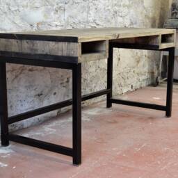 Industrial Office Desk With Storage Cubbies, Bespoke Handmade Furniture Made To Measure in Scotland - thumbnail 3