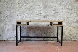 Industrial Office Desk With Storage Cubbies, Bespoke Handmade Furniture Made To Measure in Scotland - thumbnail 1