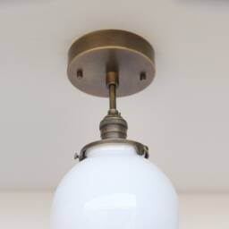 Semi-Flush Mount Ceiling Light Fixture, Modern Globe Lighting Fixtures, Brass Fixtures With 6 - thumbnail 3