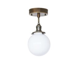 Semi-Flush Mount Ceiling Light Fixture, Modern Globe Lighting Fixtures, Brass Fixtures With 6 - thumbnail 1