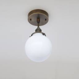 Semi-Flush Mount Ceiling Light Fixture, Modern Globe Lighting Fixtures, Brass Fixtures With 6 - thumbnail 2