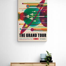 Nasa - The Grand Tour Space Retro Art Wrapped Framed Canvas Rolled Photo/Poster Print - thumbnail 2