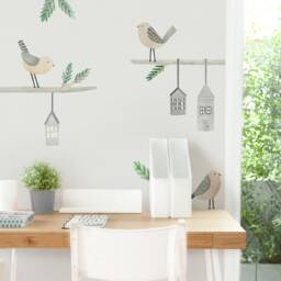 Bird Houses - Large Fabric Wall Decal Evergreen Mej - thumbnail 2