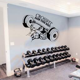 Crossfit Gym Wall Decal Motivational Fitness Quote T743 - thumbnail 1