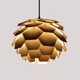 Lighting-Hexagonal Pine Cone Light-Wood Pendant Light-Chandelier-Ceiling LightArtichoke Light-Acorn Light-Hop Light - thumbnail 1