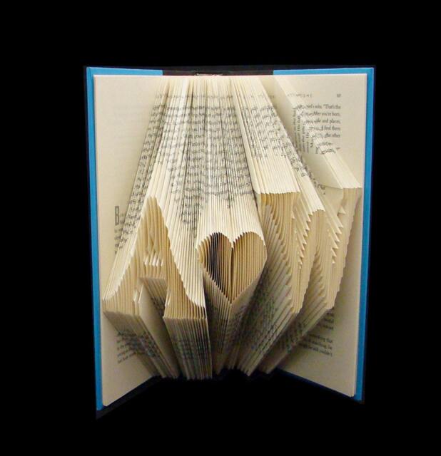 A Heart W 2 Letters + Symbol - Wedding Anniversary Folded-Book Art Personalized Gift Book Sculpture Origami Wife Husband - image 1