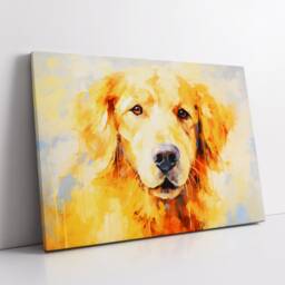 Colorful Golden Retriever Dog Pet Abstract Modern Oil Painting Wall Art Framed Canvas Poster Print Home Kitchen Living Room Decor Gift - thumbnail 2