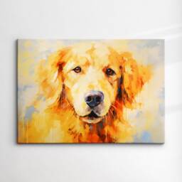 Colorful Golden Retriever Dog Pet Abstract Modern Oil Painting Wall Art Framed Canvas Poster Print Home Kitchen Living Room Decor Gift - thumbnail 3