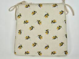Bee Tapered Tie-On Seat Pad. Garden/Patio/Kitchen/Dining - thumbnail 1