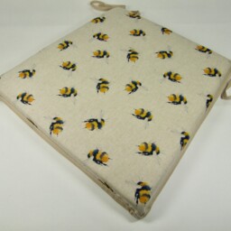 Bee Tapered Tie-On Seat Pad. Garden/Patio/Kitchen/Dining - thumbnail 2