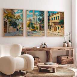 Set Of 3 Hama Posters, Syria Travel Prints, Syrian Art, Islamic Wall Muslim Print, Decor - thumbnail 3