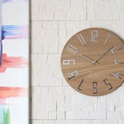 Wall Clock Wood Clock Large Wall Gift Decor Unique Oak Clocks Mirror - thumbnail 3