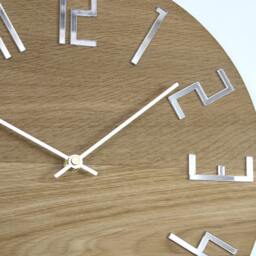 Wall Clock Wood Clock Large Wall Gift Decor Unique Oak Clocks Mirror - thumbnail 4