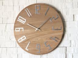 Wall Clock Wood Clock Large Wall Gift Decor Unique Oak Clocks Mirror