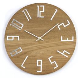 Wall Clock Wood Clock Large Wall Gift Decor Unique Oak Clocks Mirror - thumbnail 2