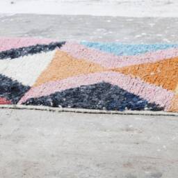 Abstract Colorful Wool Runner Rug Moroccan Berber Hallway Rug - thumbnail 2