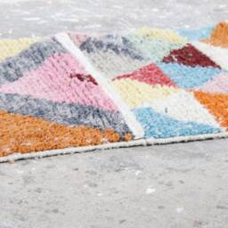 Abstract Colorful Wool Runner Rug Moroccan Berber Hallway Rug - thumbnail 3