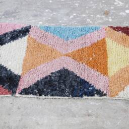 Abstract Colorful Wool Runner Rug Moroccan Berber Hallway Rug - thumbnail 4