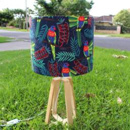 Rainbow Lorikeet Australiana Lampshade - Australian Native Flora & Fauna Lamp Shade Bottlebrush Plant Nature - thumbnail 2