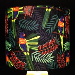Rainbow Lorikeet Australiana Lampshade - Australian Native Flora & Fauna Lamp Shade Bottlebrush Plant Nature - thumbnail 3