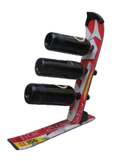 Recycled Snow Ski Wine Rack - image 1