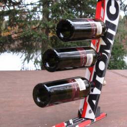 Recycled Snow Ski Wine Rack - thumbnail 2