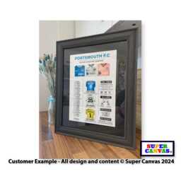 Portsmouth Fc Pompey Football Club 23/24 League One Winners Champions Team Stats Fan Wall Art Framed A3 Print Son Dad Husband Birthday Gift - thumbnail 1