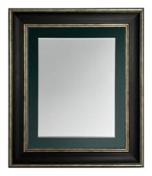 Scandi Black & Distressed Silver Picture Frame With Green Mount - thumbnail 1