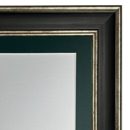 Scandi Black & Distressed Silver Picture Frame With Green Mount - thumbnail 2