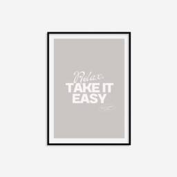 Take It Easy Print - Positivity Print, Retro Wall Home Decor, Affirmation Minimalist Art, Gallery Wall, Unframed - thumbnail 3