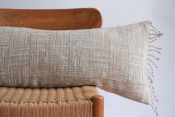 Handwoven Hemp Lumbar Pillow Cover Vintage Karen Tribal Design - thumbnail 1
