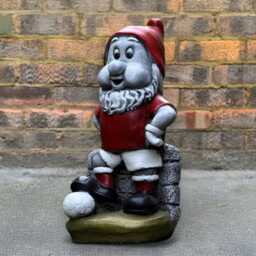 Football Gnome Statue Concrete Soccer Figurine Stone Sporty Ornament Handmade Cement Decor Unique Yard Accent Fan Gift - thumbnail 3