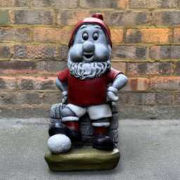 Football Gnome Statue Concrete Soccer Figurine Stone Sporty Ornament Handmade Cement Decor Unique Yard Accent Fan Gift