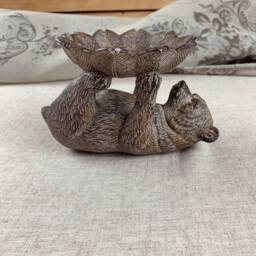 Bear On Back Candle Holder - Woodland Animal Trinket Dish - thumbnail 1