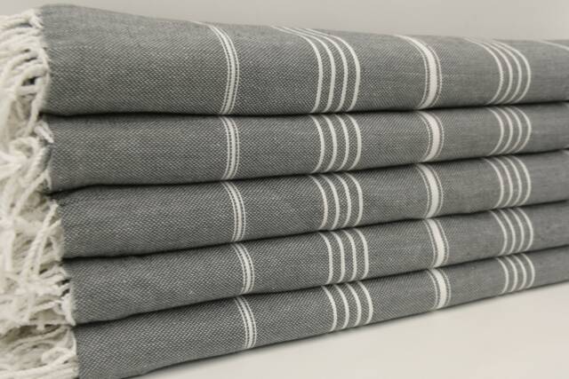 "Turkish Blanket, 165x210cm, Gray Blanket, Turkish Cotton Blanket, Towel, Eksta Long Towel, Bed Cover, Bed Rug, Turkish Bed Rug, 65""x83" - image 1